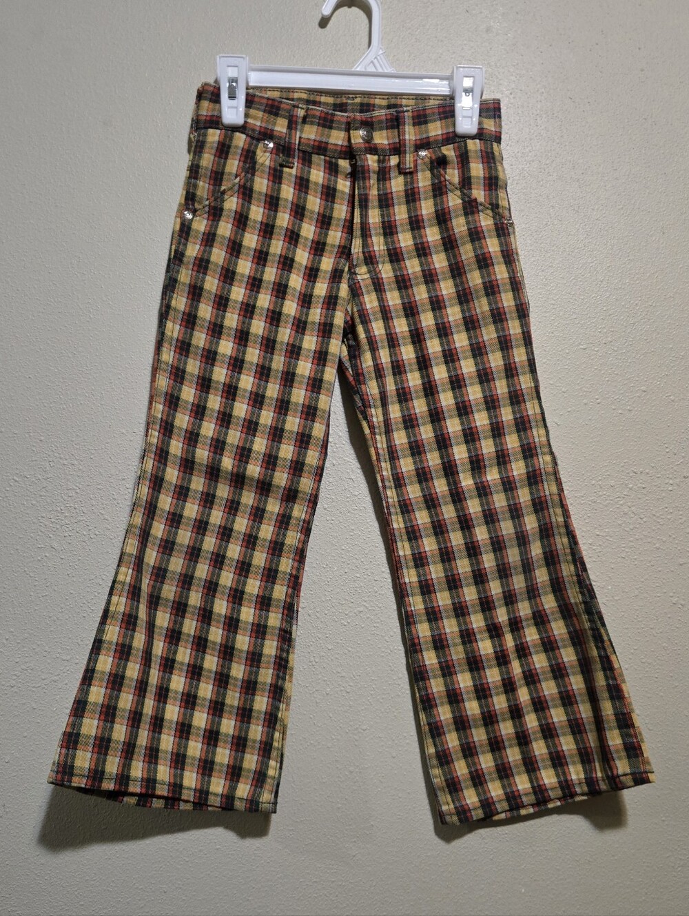 Vintage plaid flare pants